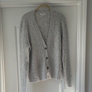 J Crew Gray Cable Knit Cardigan